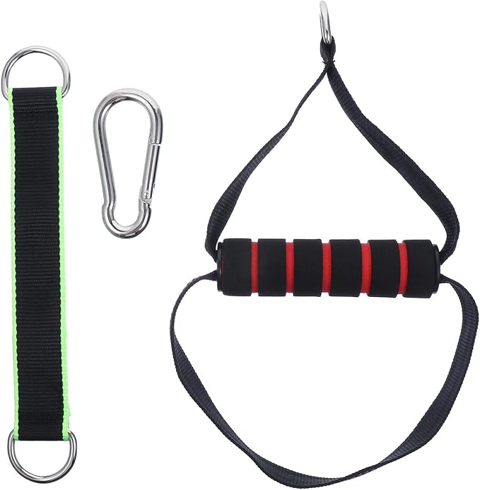 Fitness Strap Handle and Resistance Band Handle Set, Sturdy Workout Grip for Strength Training, Cable Machine Attachment for Home Gym and Exercise Equipment