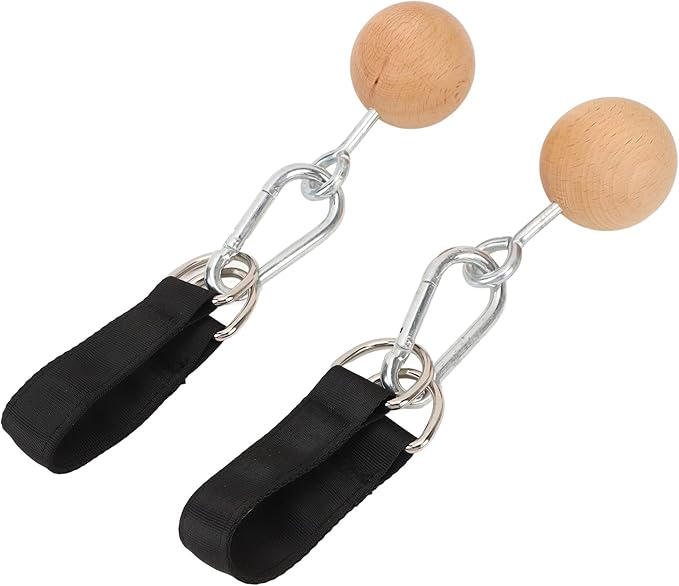 VGEBY Pull Up Ball Grip, 1 Pair Anti Slip Beech Wood Climbing Ball Hold Grip with Strap Grip Strengtheners for Strength Training Fitness Strength Training Devices