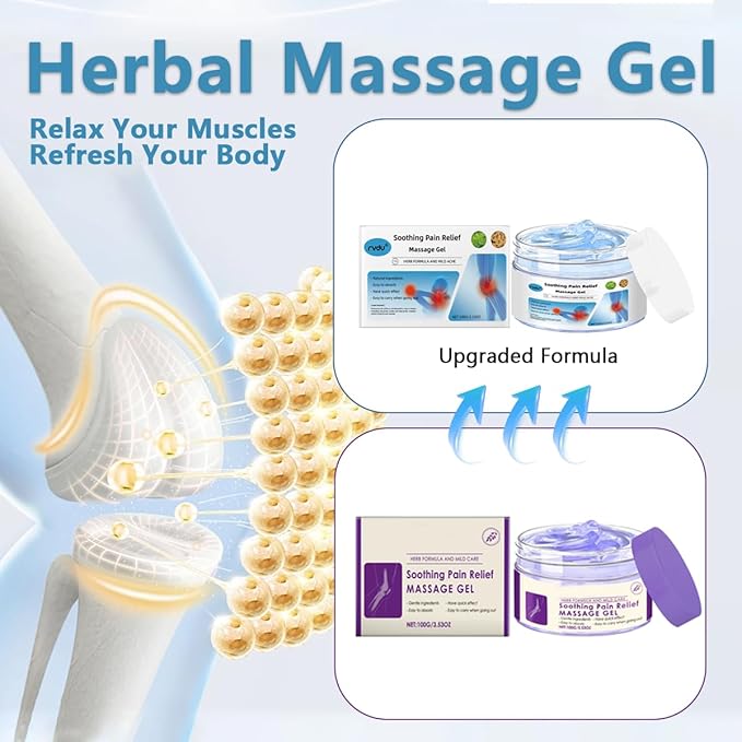 RVDU Soothing Massage Gel – Cooling Blue Gel with Natural Extracts, Fast Absorbing Formula for Back, Shoulder, Knee & Muscle Comfort, Non-Greasy (2PCS)