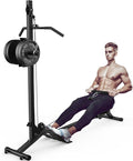 BEKING Foldable Rowing Machine,Adjustable LAT Pull Down & Low Row Cable Machine with 140/230LBS Weight Plates,2 in 1 Multi-Function Compact Rowing Machine with High/Low Pulley Stations