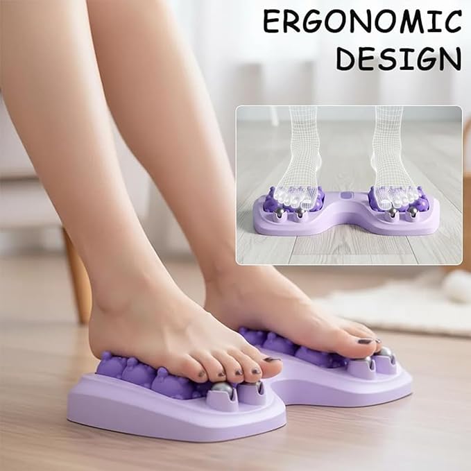 Portable Double Foot Massage Roller, 2025 New Dual Foot Massage Roller for Relieve Pain from Plantar Fasciitis, Portable Feet Massager Tool for Home Office Use (Orange)