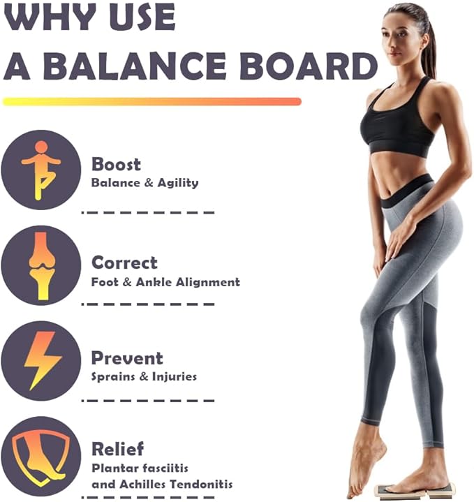 Ankle Balance Board for Stability & Strength Training – Single Leg Balance Board Wobble Board Balance Trainer for Ankle Strengthener, Axis Board for Home Gym, Rehab & Athletic Training