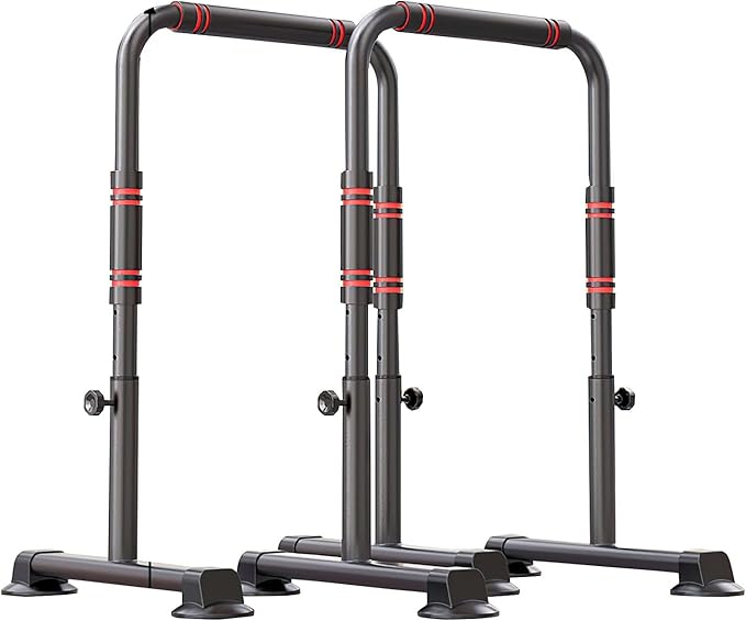 Dip Station, Dip Stand, Heavy Duty Dip Bar, Adjustable Parallel Bars 440LBS Loading Capacity for Home Workout Calisthenics Strength Training