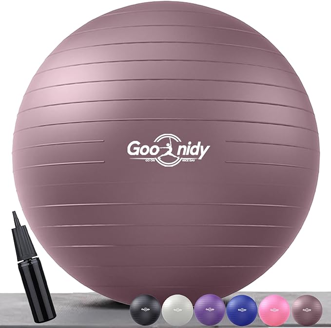 Soft Exercise Ball, Anti-Burst Pilates Yoga Ball Chair Supports 2200lb, Workout Equipment w/ Pump for Women Pregnancy, Medicine, Birthing, Physical Therapy, Stability, Excersing, Birth, Swiss, Fitness