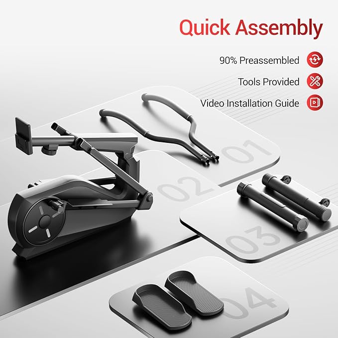 UMAY Elliptical Exercise Machine, Elliptical Machine for Home with 8 Levels Resistance, Silent Magnetic Elliptical Trainer with 12" Stride and LCD Monitor