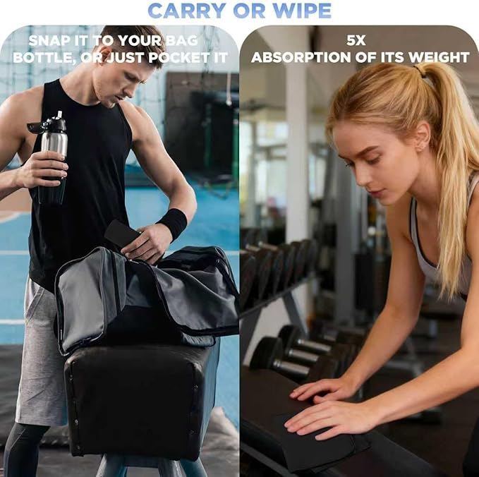 Microfiber Quick Dry Gym Towels, Lint Free Odor-Free Absorbent Fiber, Fast Drying, Men & Women Workout Gear for Body Sweat, Working Out Towel, Black, 5Pack - 16 * 27Inch
