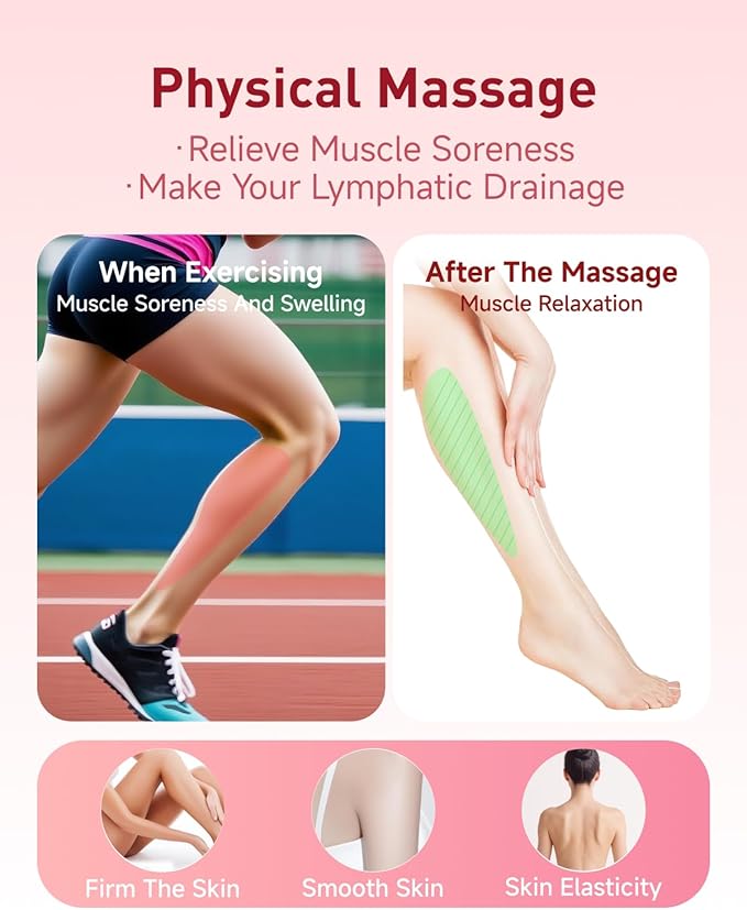 Massage Roller for Legs,21 Wheel Circular Leg Clamp+3 Wheel Massage Roller Stick Lymphatic Massage for Relieve Soreness Stiffness Tight Muscles Deep Tissue-Green