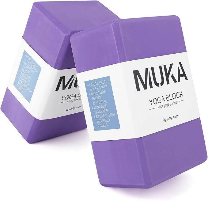 Muka 4 Pack Yoga Blocks 4x6x9 Inch, High Density EVA Foam Yoga Brick for Meditation, Pilates