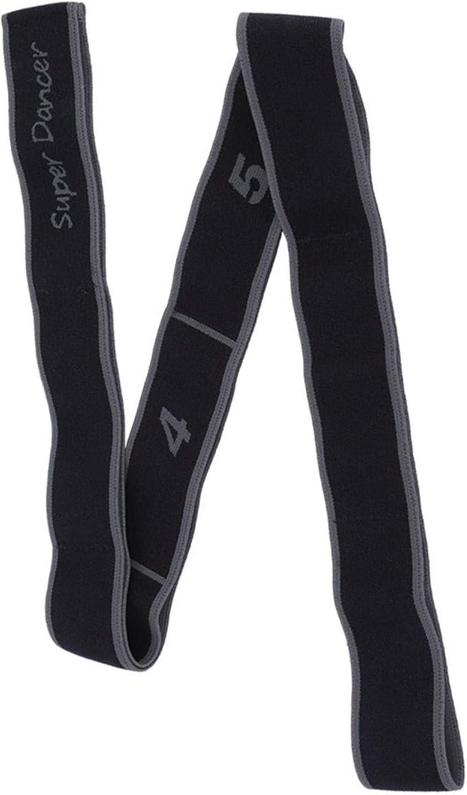 Exercise Strap Yoga Stretch Assist Strap with 8 Numbered Loops, Band for Yoga Pilates Dance and Gymnastics Workout, People Dancing Assistance(Grey)