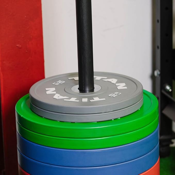 Titan Fitness Portable Vertical Olympic Weight Plate Storage Rack, Mobile Stackable Weight Rack with 800 LB Capacity, Locking Caster Wheels, For Olympic-Sized Cast Iron Steel, Urethane, Bumper Plates