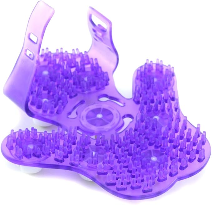 SAMYO Palm Shaped Massage Glove Body Massager with 9 360-degree-roller Metal Roller Ball Beauty Body Care (Purple)