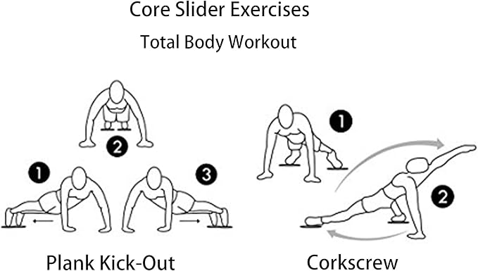 Exercise Core Sliders for Working Out, Dual Sided Sliding Discs Use on Hardwood Floors, Workout Glider Discs Abdominal & Total Body Gym Exercise Equipment for Home