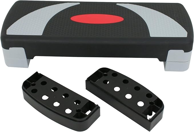 31" Aerobic Step Platform, Adjustable Height Exercise Workout Stepper, Stackable Risers Stepper for Exercise at Home Gym Workouts Fitness Equipment