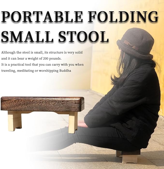 Foldable and Portable Meditation Bench - Seiza Stool, Suitable for Mindfulness Practice, Prayer, Yoga and Travel. Multiple uses: Step Stool, Decorative Shelf, Lightweight, eco-Friendly