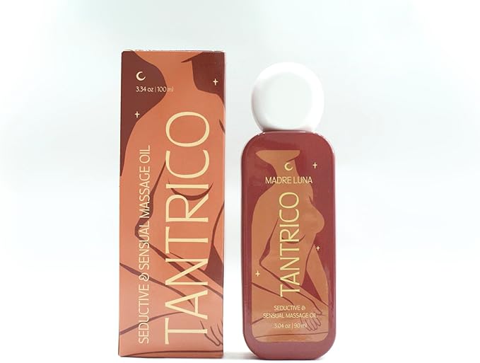 TÁNTRICO by Madre Luna – Sexy & Seductive Massage Oil with Aloe Vera & Coconut Oil, 100% Natural Intimate Body Moisturizer