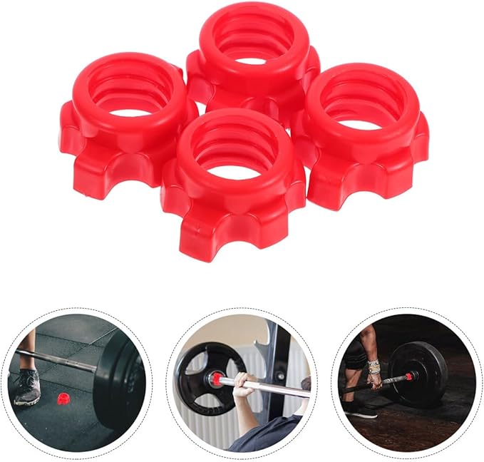 Yardwe Dumbbell Nut Accessories 4 Pcs Set for 1 Inch Barbell Screw Clamp Fitness Equipment Attachments Secure Weight Locking Nuts for Home Strength Training