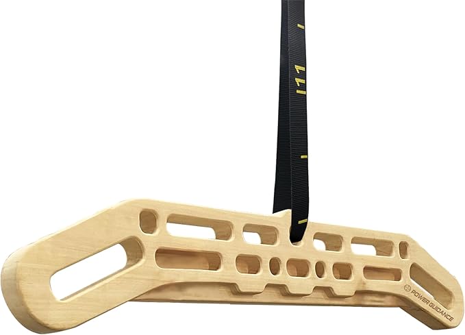 POWER GUIDANCE Wooden Hangboard, Portable Climbing Training Board, Enhances Finger Grip Strength for Indoor and Outdoor Use