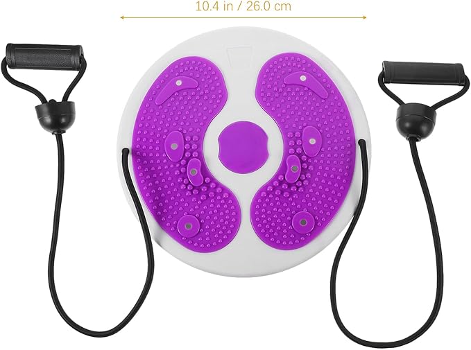 Waist Twisting Disc and Abdominal Trainer with Resistance Bands, Plastic Slimming Machine for Home Fitness, Purple Body Massage Board for Core Strengthening and Waist Exercise