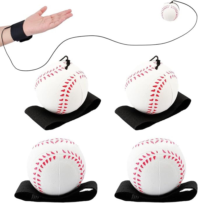 4/8/16/32 Wrist Return Ball on a String 2.36 Inches Rebound Sport Balls with Elastic Strap Baseball Soccer Tennis Practice Party Favors, Wrist Exercise and Fun Play for Kids & Adults