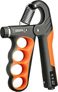 Hand Gripper Strengthener, 11-220LBs Adjustable Resistance Grip Strength Trainer with Counter, Forearm Exerciser for Injury Recovery and Muscle Building