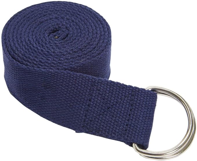 Everyday Yoga Strap with Metal D-Ring - Durable Stretching Strap for Yoga, Pilates, Flexibility & Physical Therapy (6ft, 8ft, 10ft)