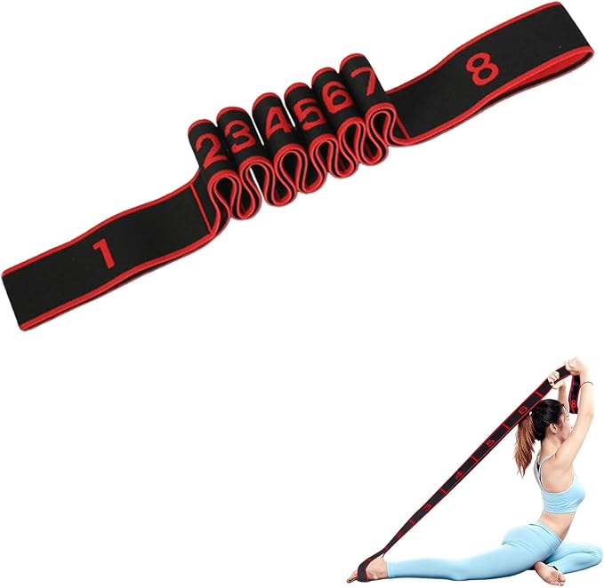 Fitness Resistance Band for Stretching and Yoga, Number Stretch Resistance Band with Clear Markings, 8/10-Section Elastic Training Bands for Yoga, Stretching, Pilates, Fitness