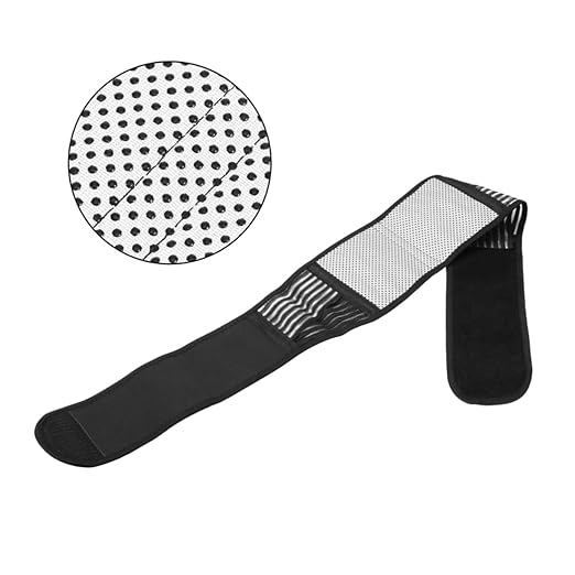 3pcs Portable Adjustable Elastic Magnetic Therapy Back Support Waist Brace Belt Self-heating Lumbar Support for Black for Rehabilitation and