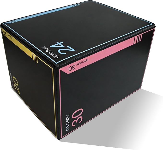 3-in-1 Dense Foam Plyometric Jump Box,30"x24"x20"-24"x20"x16"-20"x18"x16"Non-Slip Box Jumps for Home Gym,Exercise Foam Plyo Box for Fitness Training-Step-Ups,Split Squats,Dips,Box Jump Cube