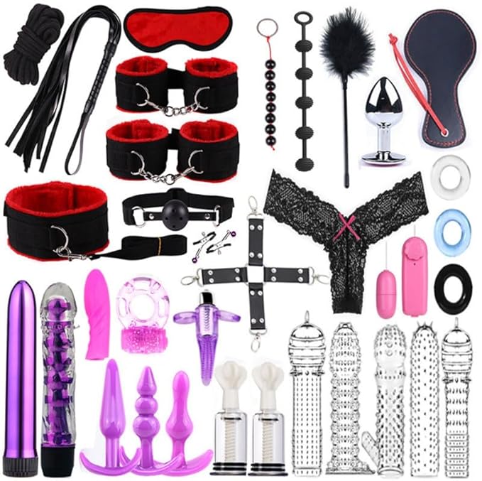 Multi Functional 34 Piece Extreme Sports Set, Fun Pilates Equipment [Red], Cosplay Accessories for Hand, Leg, and Hip Exercises, Couple Gifts