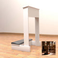 Church Prayer Bench Kneeler Wooden Prayer Kneeler with Book Shelf Prayer Table at Home with Cushion Pad Meditation Stool 20x16.5x33In Kneeling Stool for Religious Gifts(White)