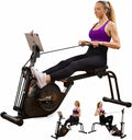 Rowing Machine for Home, 3 in 1 Magnetic Rower with 6-Level Height Adjustable, LCD Monitor & Phone Holder, APP Compatible, Folding Design, 350LBS Weight Capacity for Full-Body Workout