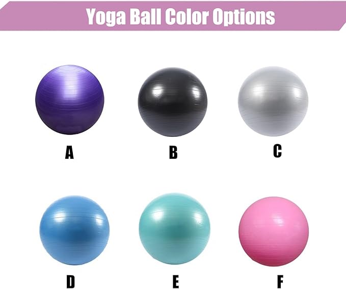 Stability Yoga Ball Chair with Wheels and Backrest, Rolling Exercise Ball Chair with Pump, Yoga Ball Seat Active Sitting for Spine Health(E)