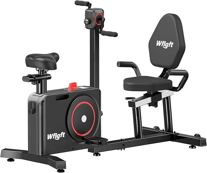 Recumbent Exercise Bike for Home, Recumbent Bikes for Seniors Gym, Quiet Recumbent Stationary Bikes for Seniors 400LBS Capacity, Adjustable Seat & Backrest, 8-Level Resistance & LCD Display
