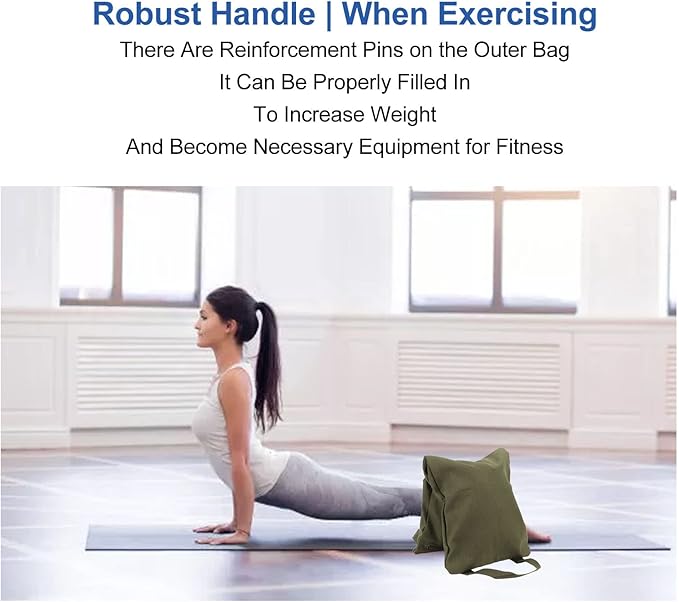 Sandbags Green Weight Bags, Heavy Duty Saddlebags, Weightlifting Training Sandbags for Strength Training and Yoga Exercises