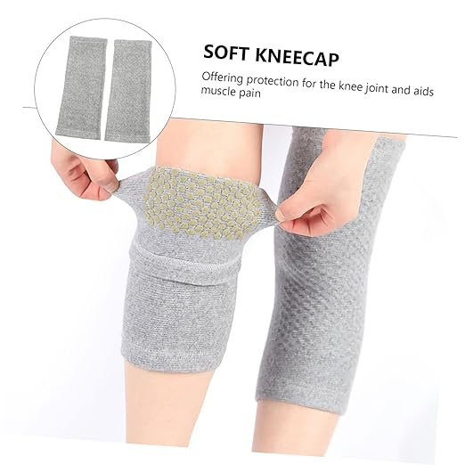 2pcs Warm Knee Sleeves with Self-heating Spot Comfortable Knee Brace Wrap for and Joint Pain Short Design Elderly and Active Lifestyle