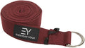 Everyday Yoga Strap with Metal D-Ring - Durable Stretching Strap for Yoga, Pilates, Flexibility & Physical Therapy (6ft, 8ft, 10ft)