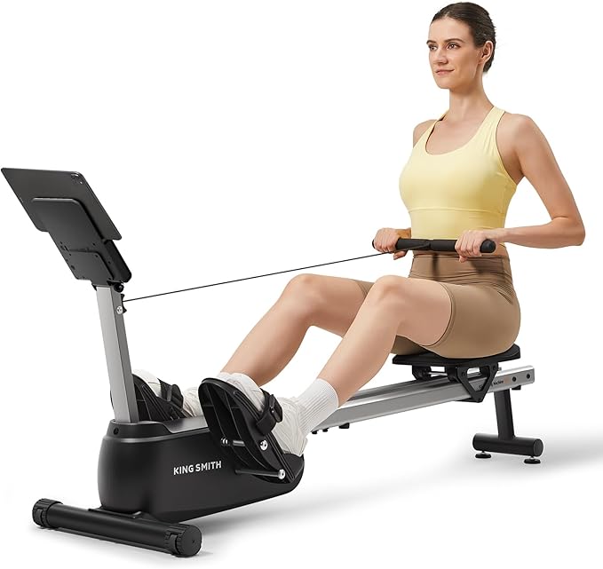 KINGSMITH Rowing Machines for Home Foldable, Compact Row Machine, 400LB & 350LB Weight Capacity, Folding Rower Machine with Adjustable Resistance, Data Monitor, App Supported