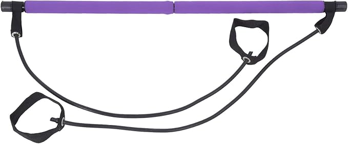 Multifunction Household Elastic Stick Pilates Bar with Pulling Rope, Steel Pipe, Portable 36.2in Fitness Equipment - Versatile Fitness Training, Yoga and Pilates Use, Lightweight