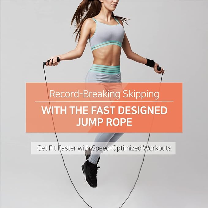 Skipping Jump Rope for Fitness Workout - Light Weight, Adjustable, Tangle Free, Excellent line control for Cardio Boxing, CrossFit, Training Exercise All Ages and Gender ( Special Luxury, KA-220, Made in Korea)
