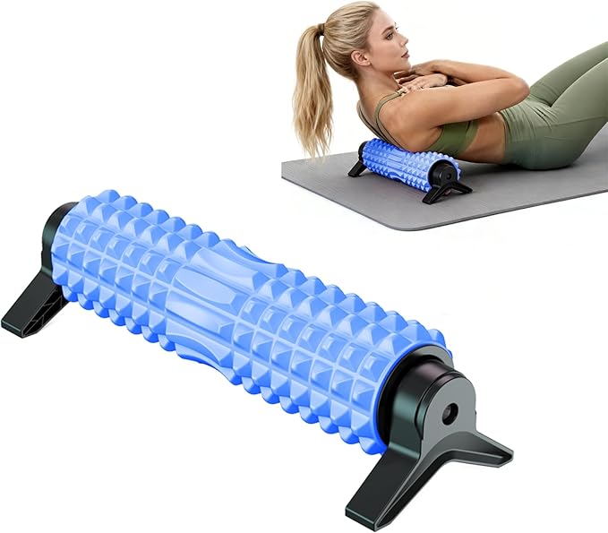 Foam Roller with Detachable Stand, 18” Deep Tissue Massage Roller, Beginner-Friendly Support Design for Muscle Recovery, Home Workout & Fitness - Blue