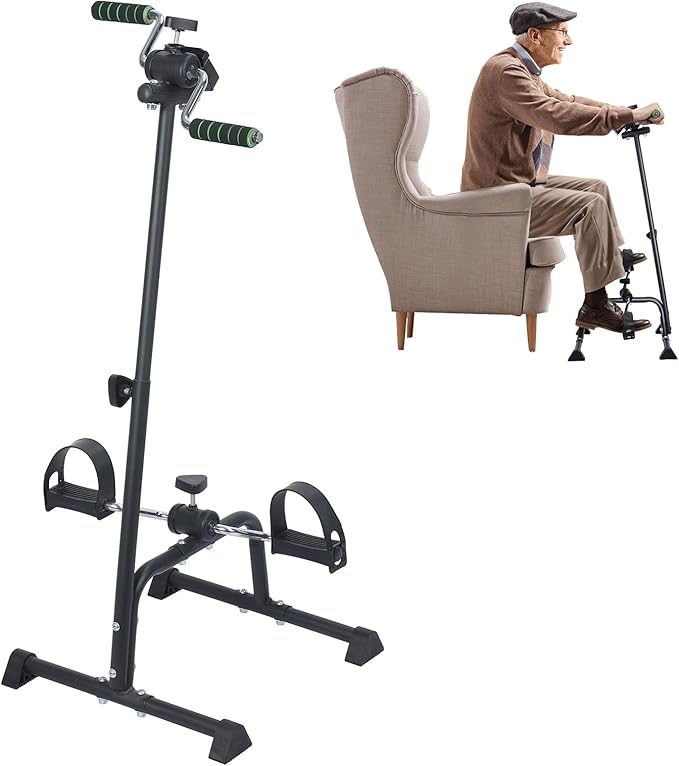 Pedal Exerciser Bike, Hand Arm Leg Knee Peddler, Arm Leg Knee Physical Therapy Exercise Bike, Adjustable Fitness Equipment Monitor for Total Body