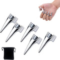 NUHUi 5Pcs Nail Covers Scratching Fondling Massage Grating Back Tickler Tools Women Men Tickle Touching Cosplay Stainless Steel Smooth Pets Nails Hair Parting Ring