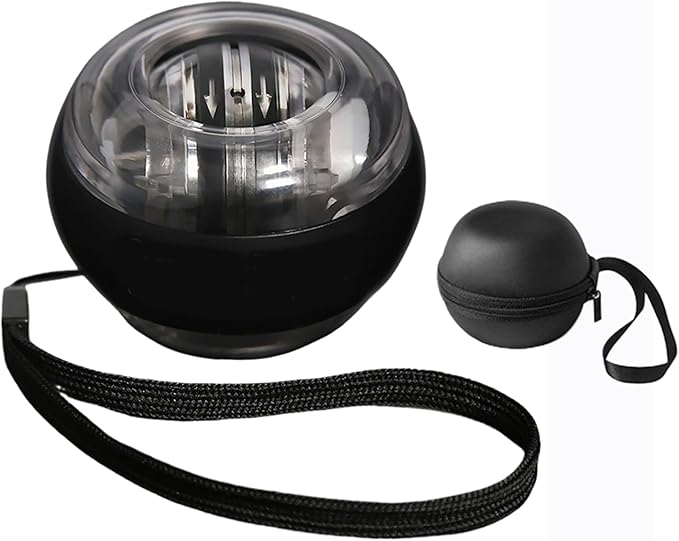 Torque Ball Hand Exerciser with Counter Gyro Ball New Torque Ball Hand Strengthener Gyroscope Ball Forearm Strengthener for Stronger Wrist Bones and Muscle(Black2,Five-Color Light)