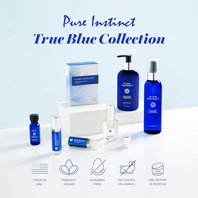 Pure Instinct Pheromone Massage Lotion True Blue 8oz