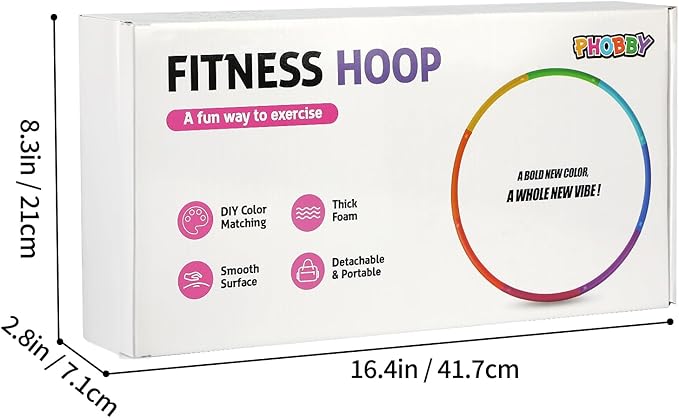 Weighted Exercise Hoop for Adults, 2.2lb&2.8lb Adjustable Fitness Hoop, 8 Detachable Hoop Sections with Jump Rope & Storage Bag, Home Gym Workout