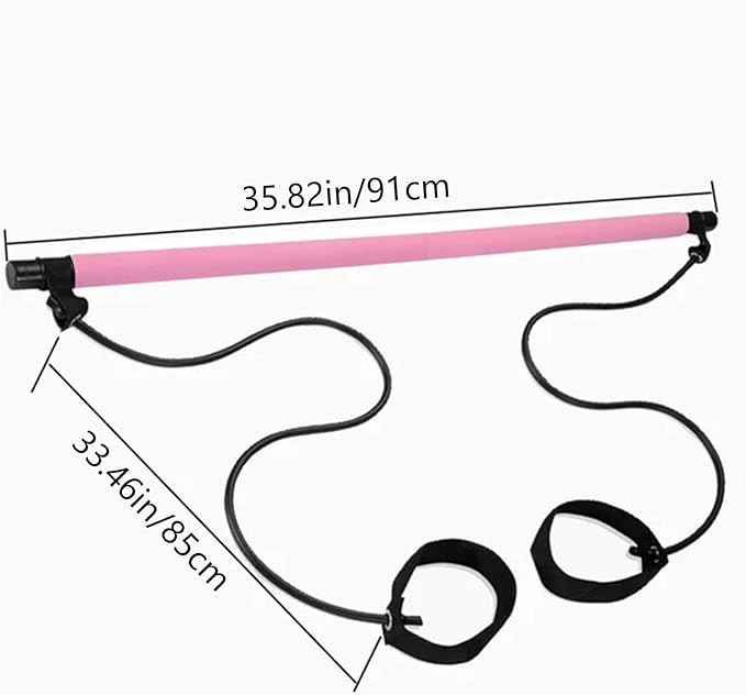 Pilates Sculpting Bar - Pilates Bar Kit, Elastic Fusion Bar Pilates Stretch | Easy Installation Pilates Resistance Bar, Multifunctional Pilates Training Bar, Portable Fitness Supplies for Yoga