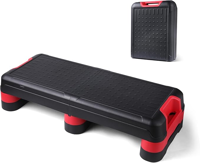 33.5" Aerobic Exercise Folding Step Platform for Home Workout, Configurable 3 Height Workout Stepper for Office Indoor Home Gym Exercise, Lightweight, Save Storage Space Aerobic Step Platform