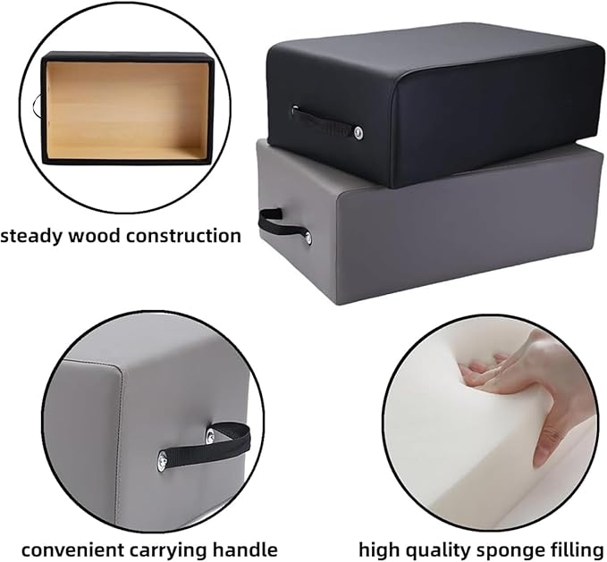 WIKINK Pilates Reformer Sitting Box, Non-Slip Pilates Sit Boxs for Home Workout, Pilates Equipment Accessory, Posture Correction and Rehabilitation Training