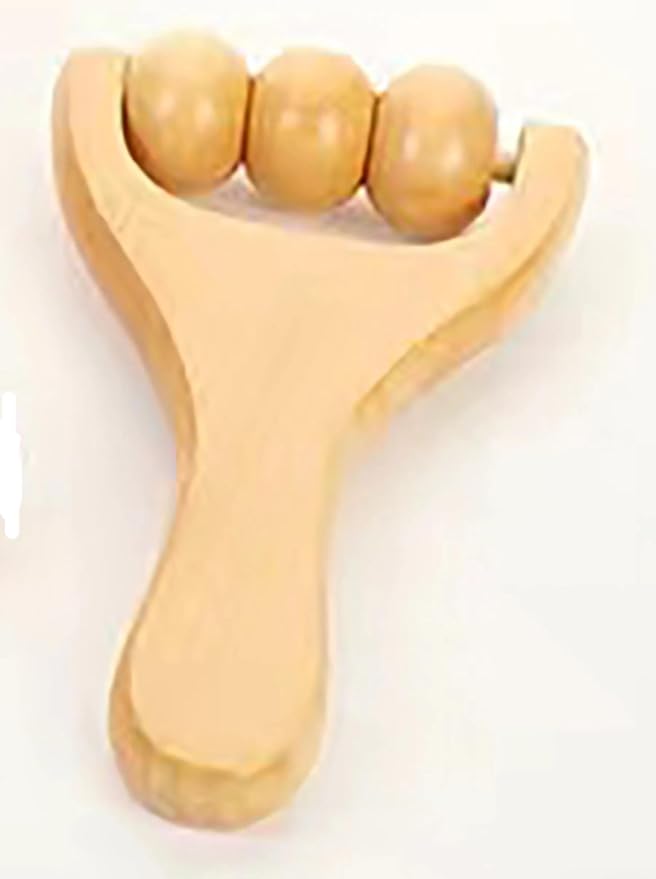 Wooden Massage Roller， Back Roller Massager Tools，Wooden Bead Massage Tool for Leg and arm Tissue Relief