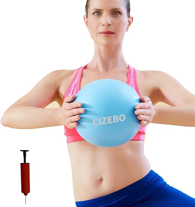 Pilates Ball 8 inch, Small Exercise Ball for Between Knees with Needle Pump for Core Workout & Physical Therapy Yoga PT
